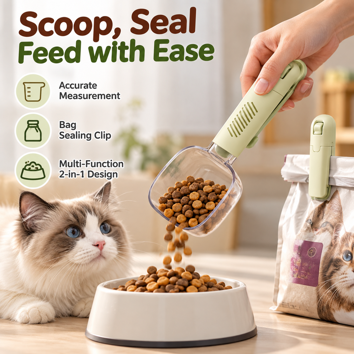 Multi-Function Pet Food Scoop