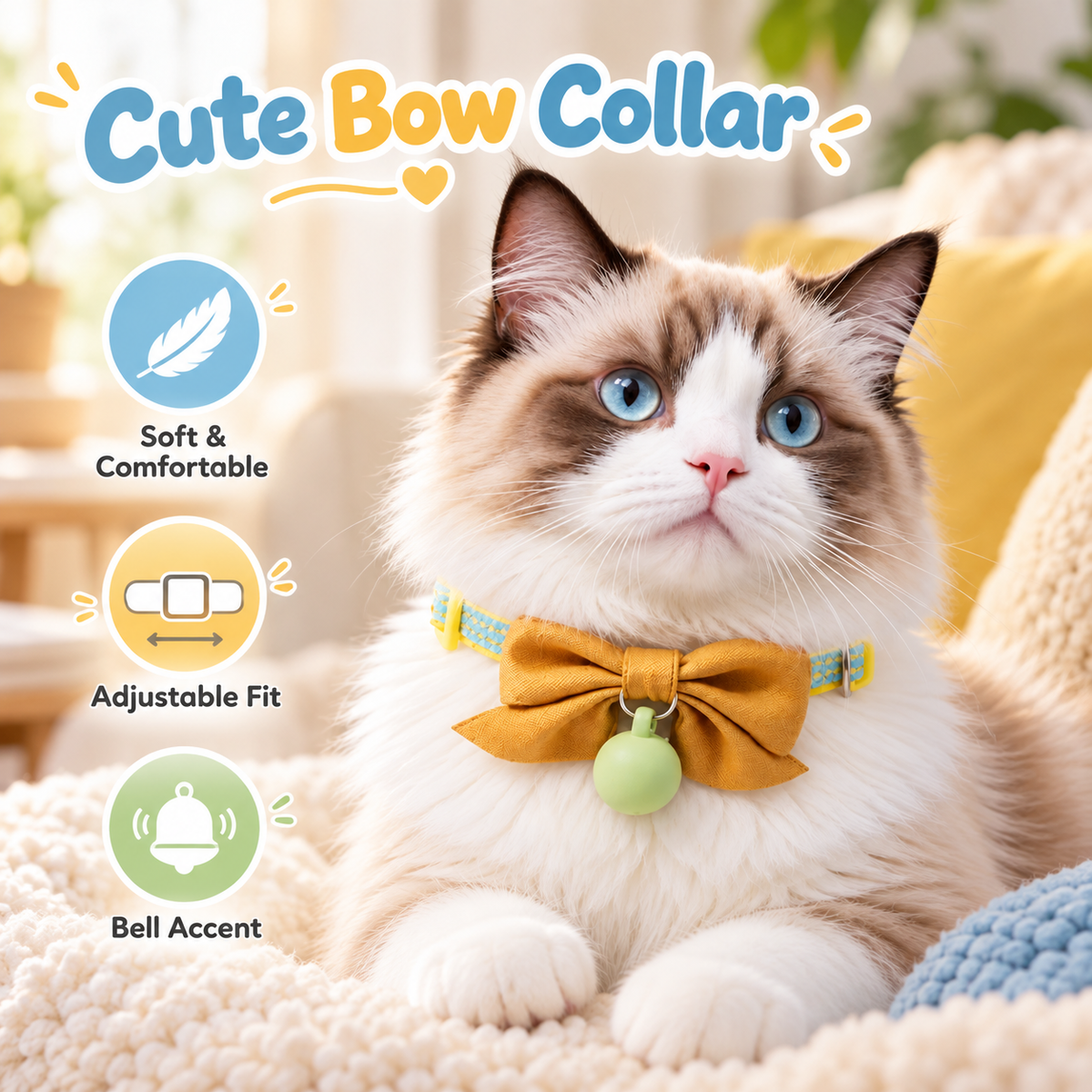 Bow Bell Cat Collar