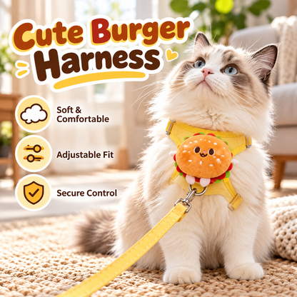Hamburger Pet Harness & Leash Set