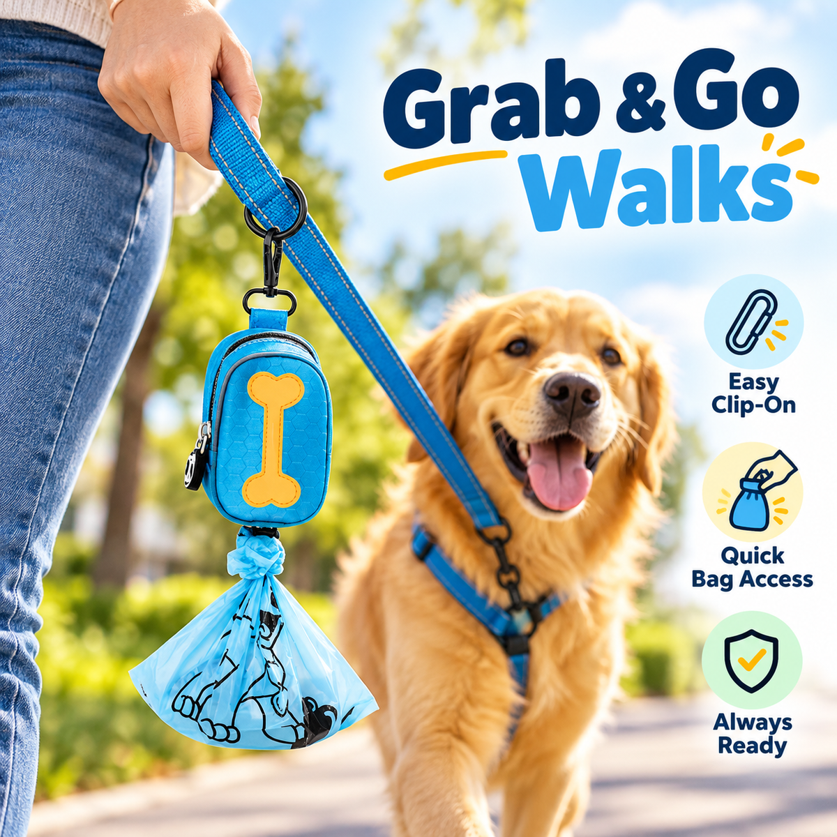 Leash-Mounted Waste Bag Dispenser