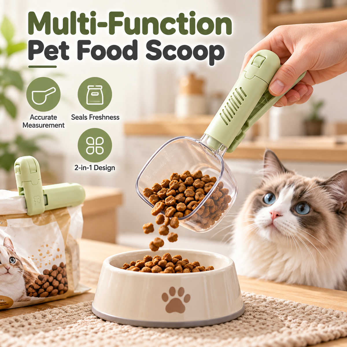 Multi-Function Pet Food Scoop