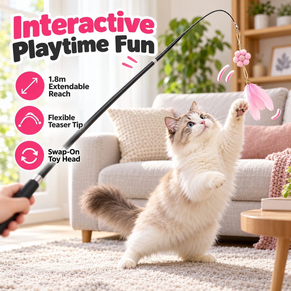 Telescopic Cat Teaser Wand