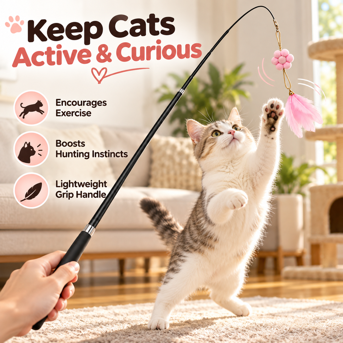 Telescopic Cat Teaser Wand