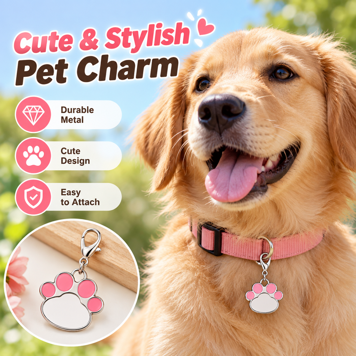 Paw-Shaped Pet ID Tag